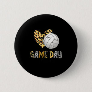 Bleached volleyball game day vibes volleyball mom 6 cm round badge