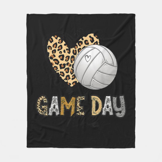 Bleached Volleyball Game Day Vibes Volleyball Mom  Fleece Blanket (Front)