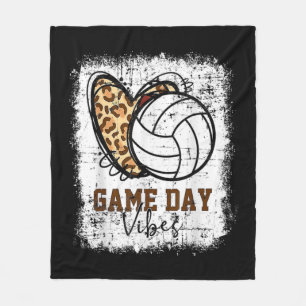 Bleached Volleyball Game Day Vibes Volleyball Mum  Fleece Blanket