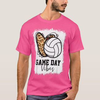 Bleached Volleyball Game Day Vibes Volleyball Mum T-Shirt
