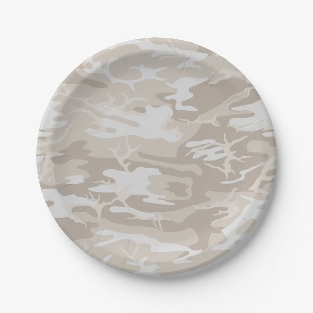 Bleached Wasteland Camo Paper Plate (Front)