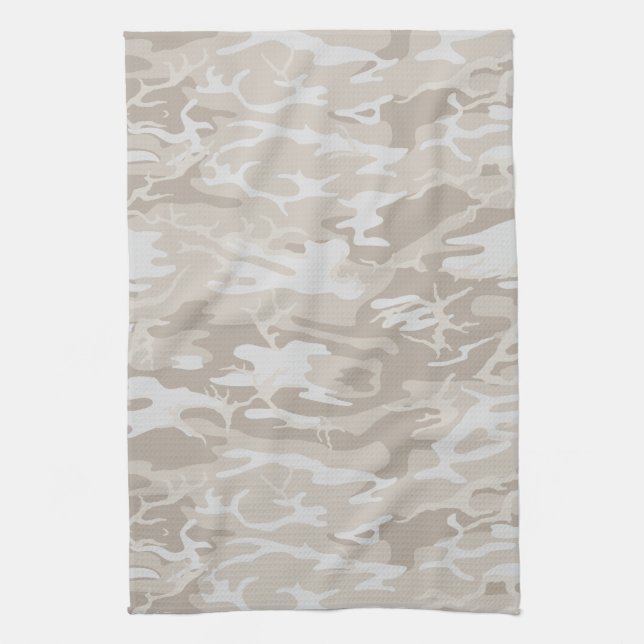 Bleached Wasteland Camo Tea Towel (Vertical)