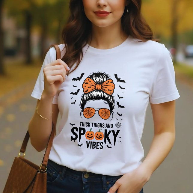 Bleached Women Messy Hair Bun Thick Thighs  T-Shirt (Creator Uploaded)