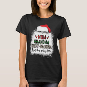 Bleached Xmas  mum grandma great grandma plaid leo T-Shirt