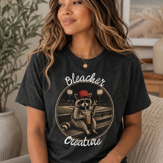 Bleacher Creature Racoon Baseball Sports Tri-Blend Shirt (Creator Uploaded)