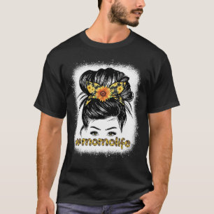 Bleaches Momo Messy Hair Bun Sunflower Women Mothe T-Shirt