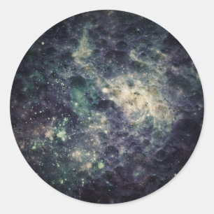 Bleak Galaxy Space Rock Birthday Party Classic Round Sticker