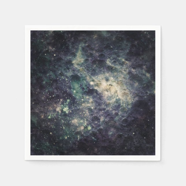 Bleak Galaxy Space Rock Birthday Party Napkin (Front)