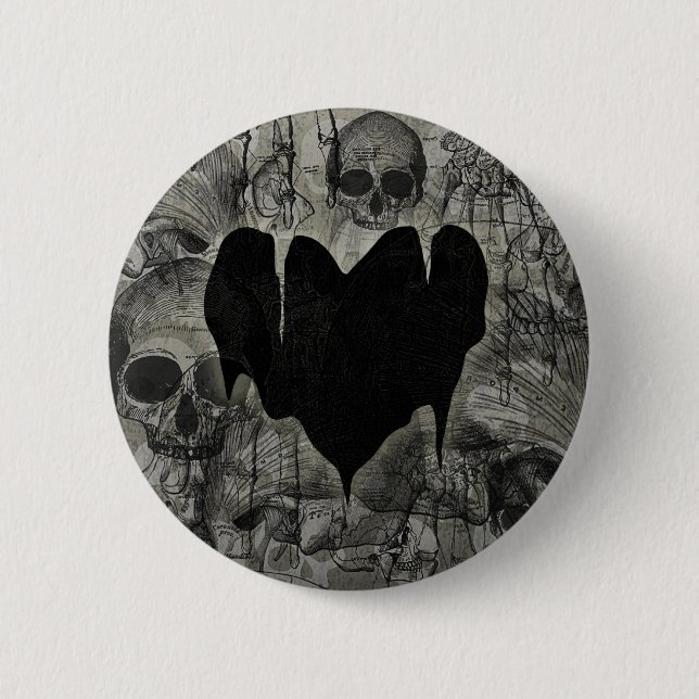 Bleak Heart Gothic Valentine 6 Cm Round Badge (Front)