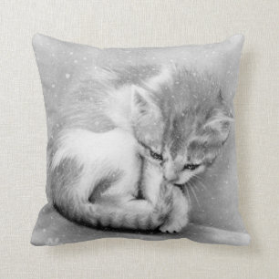 Bleak wintry kitty Pillow