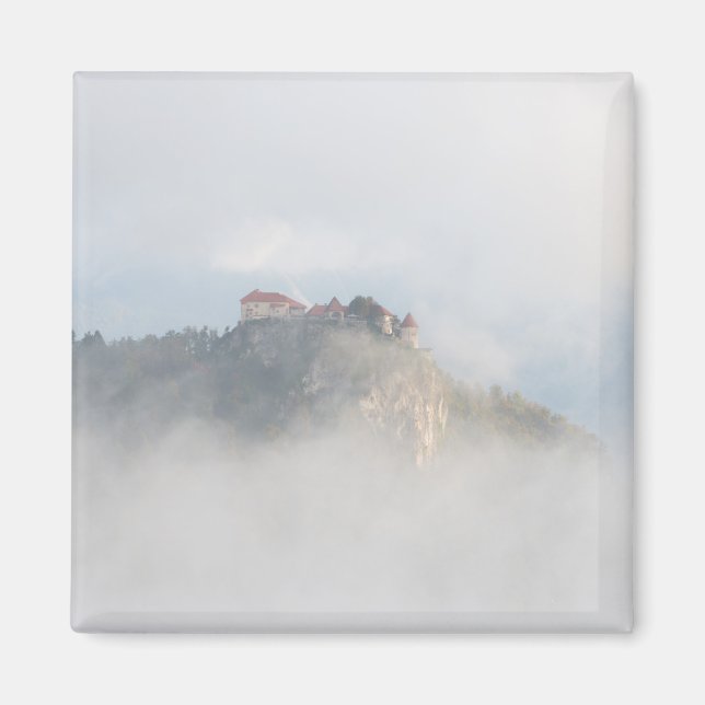 Bled castle surrounded by clouds magnet (Front)