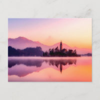 Bled Island in Bled Lake Slovenia at Sunrise
