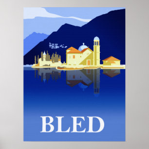 Bled lake, water reflections poster