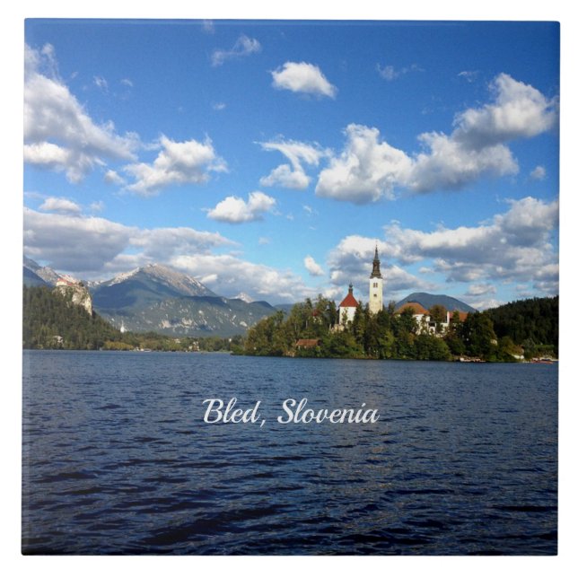 Bled, Slovenia--landscape photograph, Tile (Front)