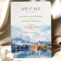 Bled Slovenia Save the Date Wedding Invitation