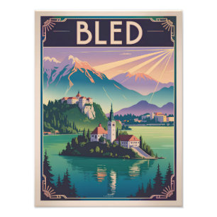 Bled Slovenia vintage Photo Print