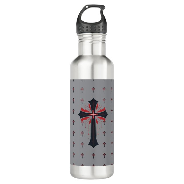 Bleeding Cross  710 Ml Water Bottle (Front)