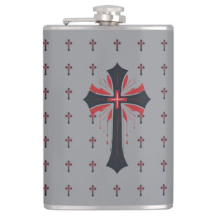 Bleeding Cross  Hip Flask