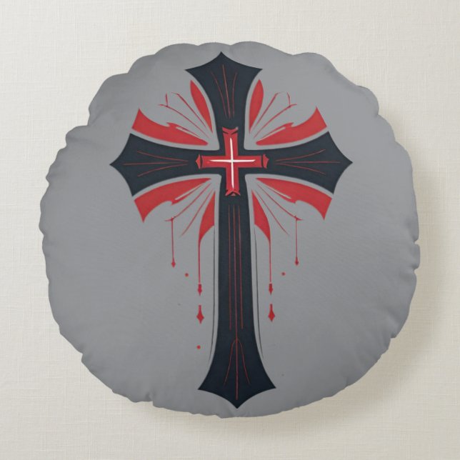 Bleeding Cross  Round Cushion (Front)