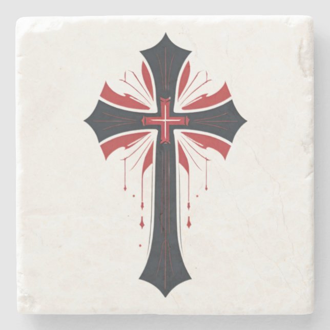 Bleeding Cross Stone Coaster (Front)