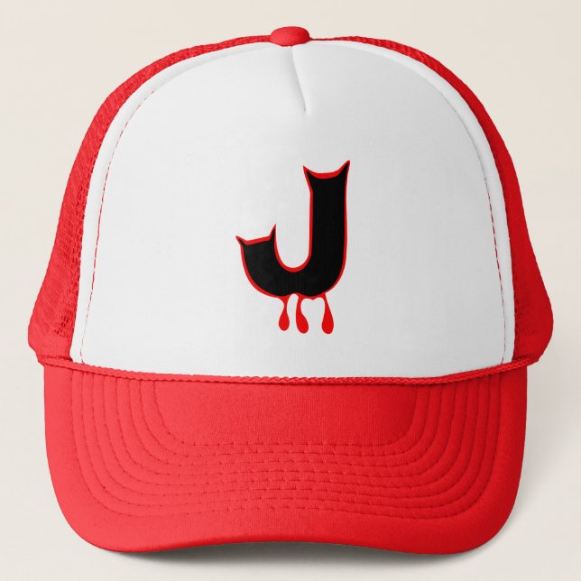 ╚»★Bleeding Devil's Teeth-Initial J Trucker Hat★«╝ Trucker Hat (Front)