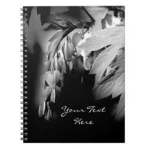 Bleeding Heart Flower Black And White Notebook