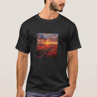 Bleeding Heart Flower Field Beautiful Sunset Graph