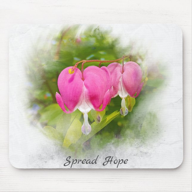 Bleeding heart flower macro mouse mat (Front)
