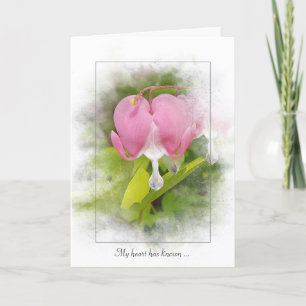 bleeding heart flower sympathy card