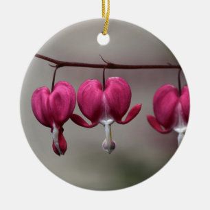 Bleeding Heart Flowers Ceramic Tree Decoration