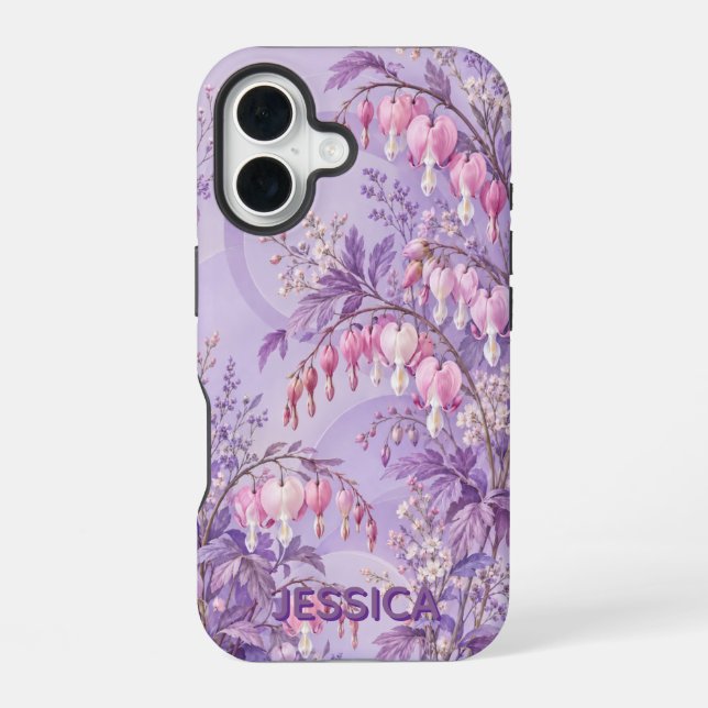 Bleeding Heart Flowers Custom iPhone 16 Case (Back)