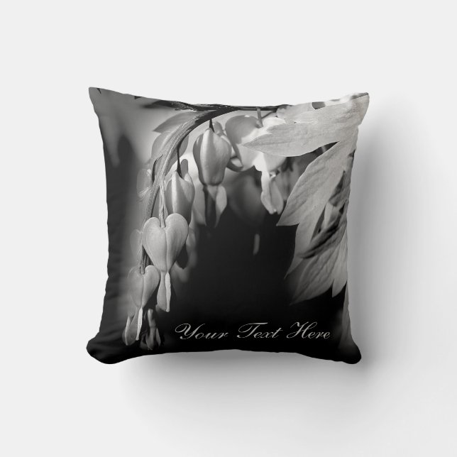 Bleeding Heart Flowers Personalised Cushion (Front)