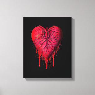 Bleeding Heart Love Heart break surreal Art  Canvas Print
