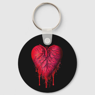 Bleeding Heart Love Heart break surreal Art Key Ring