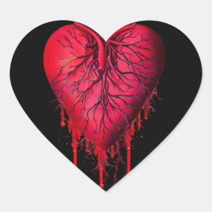 Bleeding Heart Love Heart break surreal Art Sticker