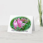 Bleeding Heart Wife Birthday Card<br><div class="desc">Bleeding Heart plants are an old-fashioned favourite for gardeners.</div>