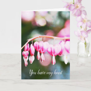 Bleeding Hearts Flowers Card