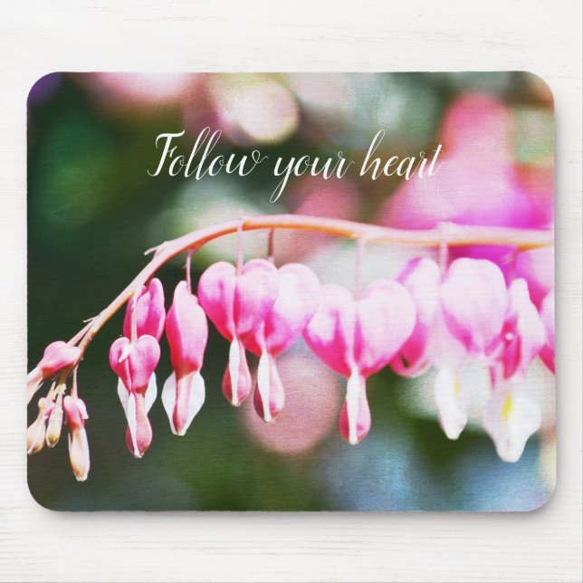 Bleeding Hearts Flowers pink floral photography Mouse Mat (Front)