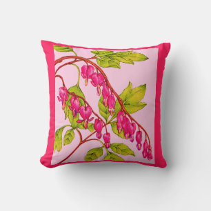 bleeding hearts flowers print cushion