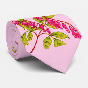 bleeding hearts flowers print tie