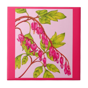bleeding hearts flowers tile