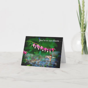 Bleeding Hearts Hummingbird Thinking of You Card
