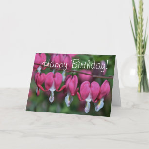 Bleeding hearts photo on birthday card