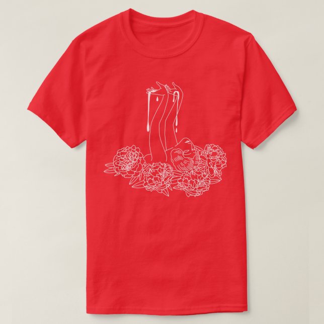 Bleeding Peonies T-Shirt (Design Front)