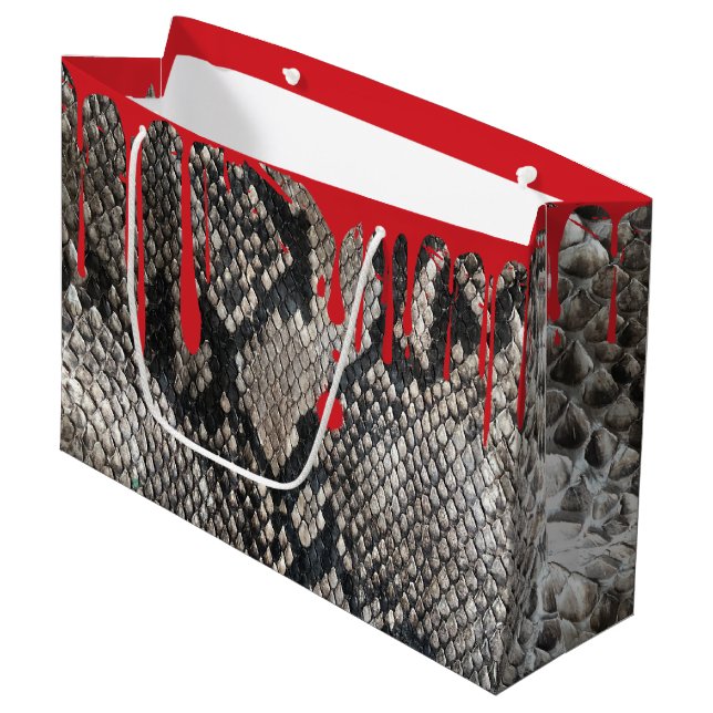 Bleeding Python Snake Skin - Halloween Fun Large Gift Bag (Front Angled)