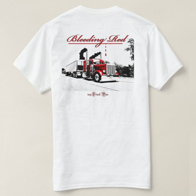 Bleeding Red (logo front) T-Shirt (Design Back)