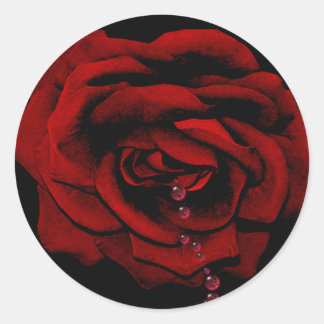 Bleeding Rose Classic Round Sticker
