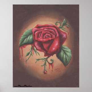 Bleeding Rose Poster Rose Art Flower Poster