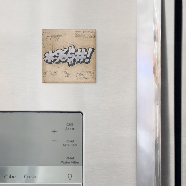 BLEEP! Vintage Comic Book Steampunk Pop Art Magnet (In Situ (Fridge))