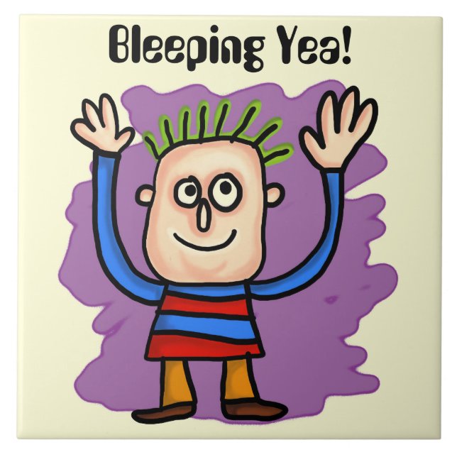Bleeping Yea! Ceramic Tile (Front)